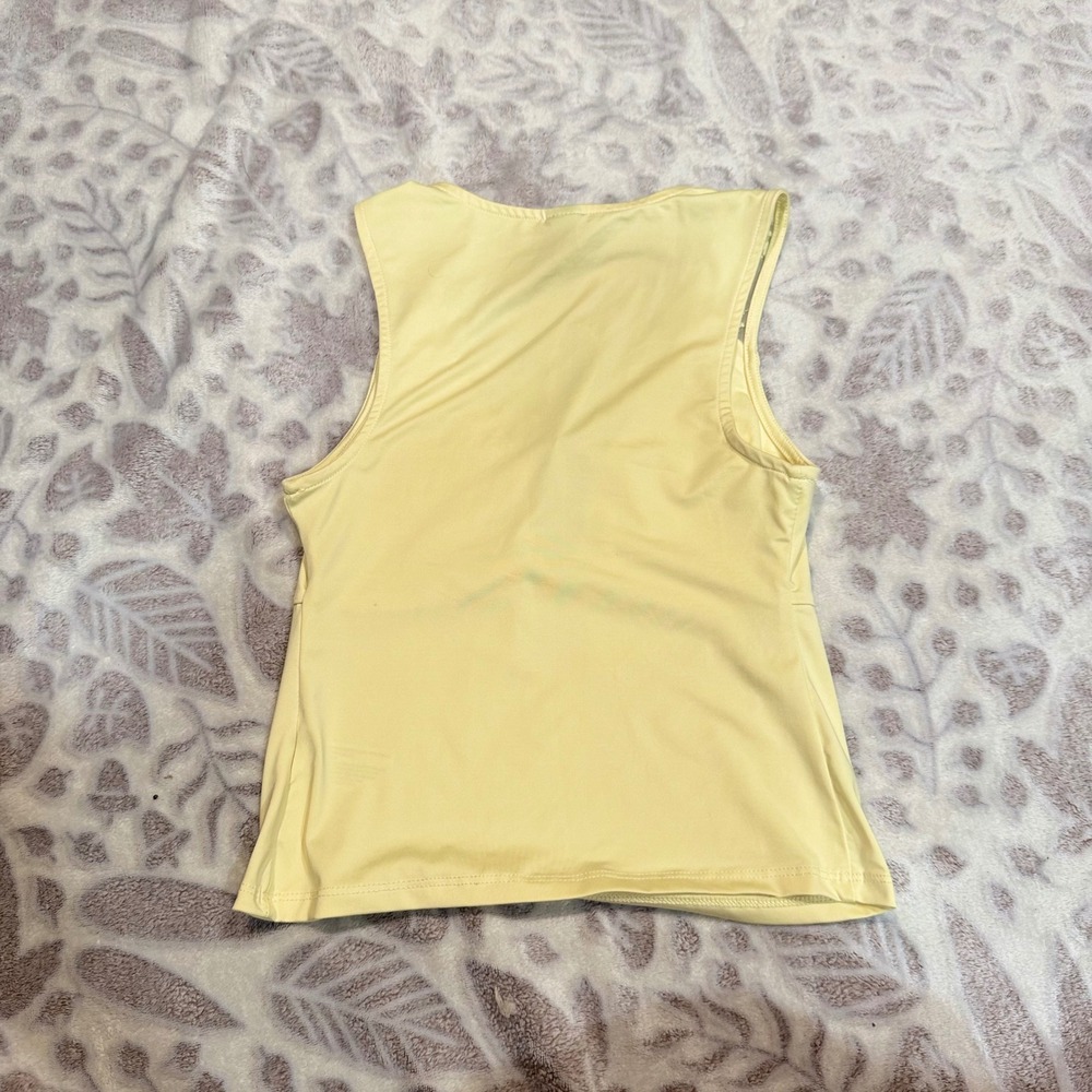 Wild Fable Sleeveless Top Women XXS Yellow Lace Tie Front Coquette Romantic - Picture 4 of 6